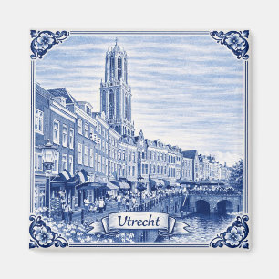 Utrecht kanthus Delft Blue stil magnet