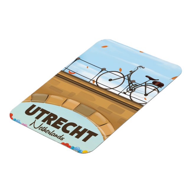 Utrecht Nederländerna semester affisch. Magnet (Vänstra Sidan)