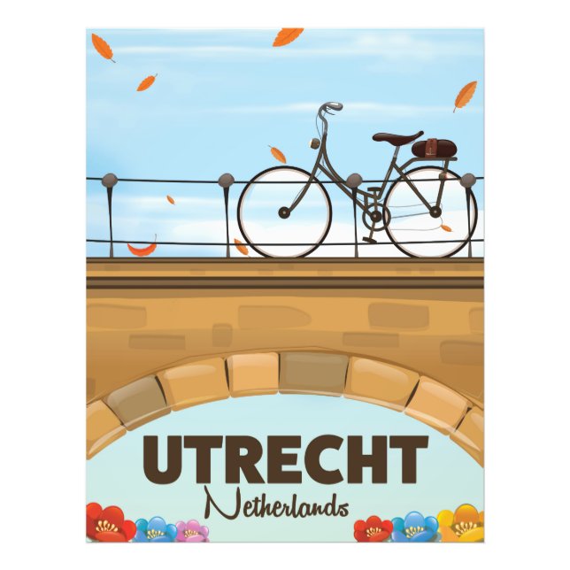 Utrecht Nederländerna semesterplakat. Fototryck (Framsidan)
