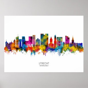 Utrecht Nederländerna Siluett Poster