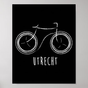Utrecht Nederländerna Söt Vintage Retro Cykel  Poster