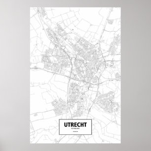 Utrecht, Nederländerna (svart på vitt) Poster