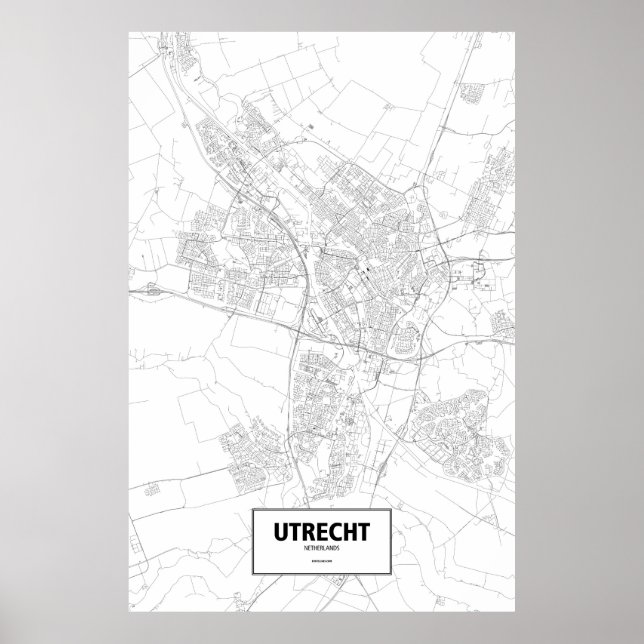 Utrecht, Nederländerna (svart på vitt) Poster (Framsidan)