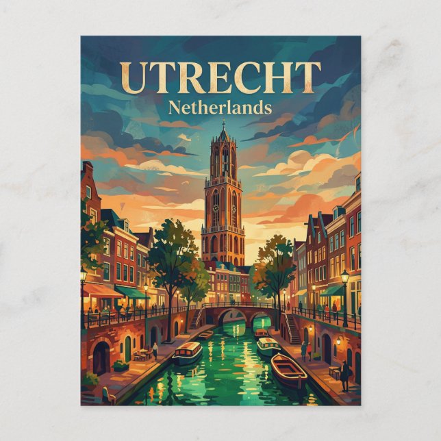 Utrecht Nederländerna Vykort (Framsida)
