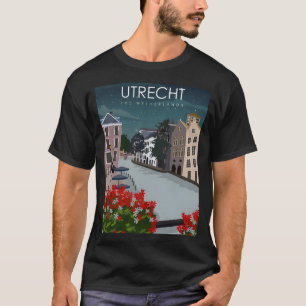 Utrecht Nederländernas Vintage Minimal Retro Trav T Shirt