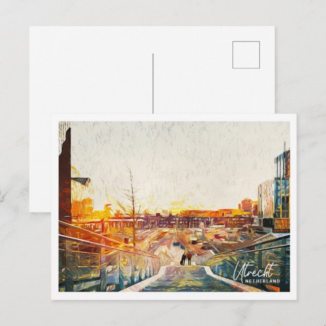 Utrecht Netherlands BeSnyland Oil Paint Landskap Vykort (Fram/baksida)