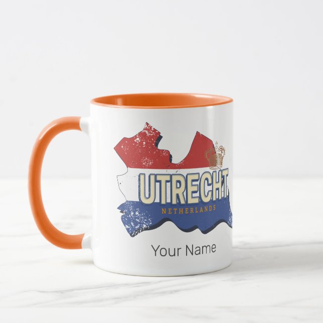 Utrecht Netherlands Karta Nederländska Vintagen So Mugg (Vänster)