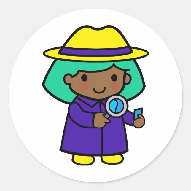 Utredarflicka Runt Klistermärke (Framsida)