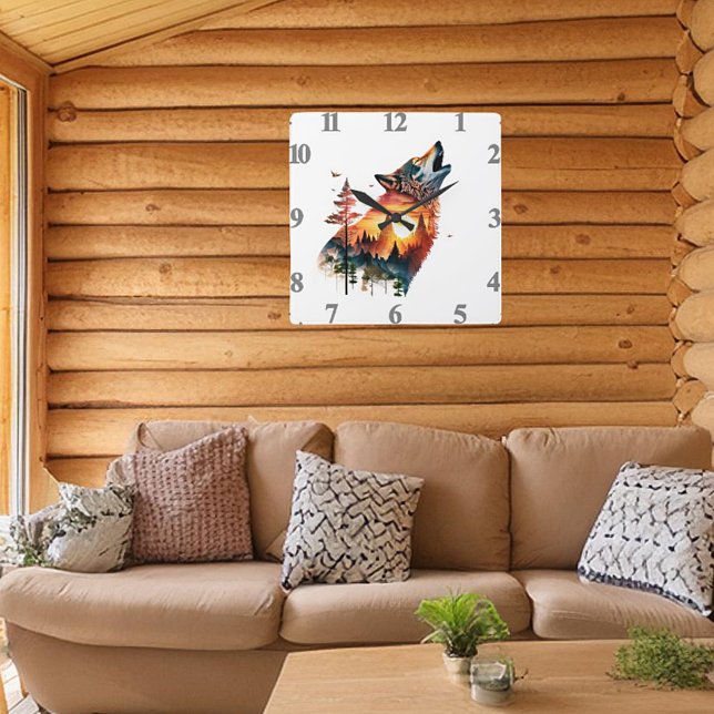 Utrensning vid dubbla av varg fyrkantig klocka (Skapare uppladdad)