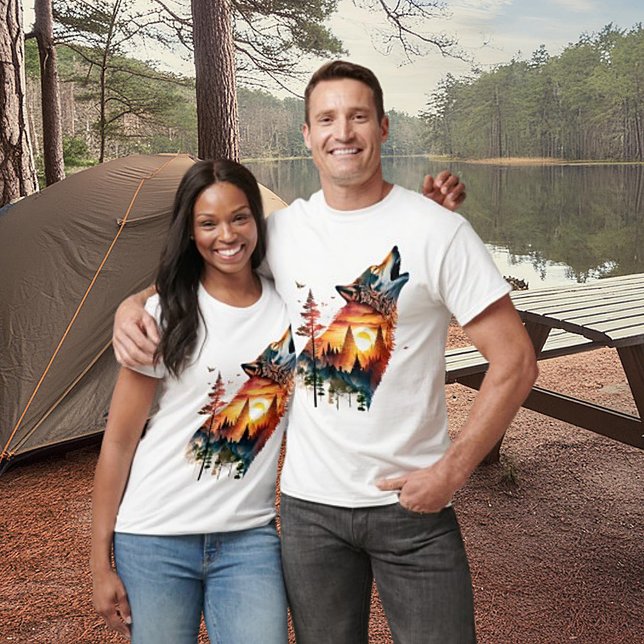 Utrensning vid dubbla av varg t shirt (Skapare uppladdad)