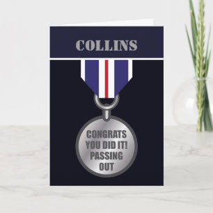 Utresa från Parad, British Naval Medal Gratulerar Kort