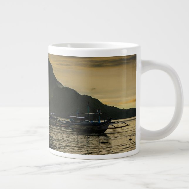 Utriggare vid solnedgång jumbo mugg (Höger)