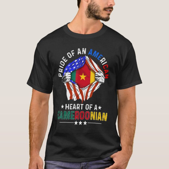 Utrikeslandet Kamerun, det amerikanska Pridet T Shirt (Framsida)