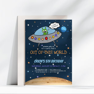 Utrikesliv från världsrymden Alien Spaceship Birth Inbjudningar