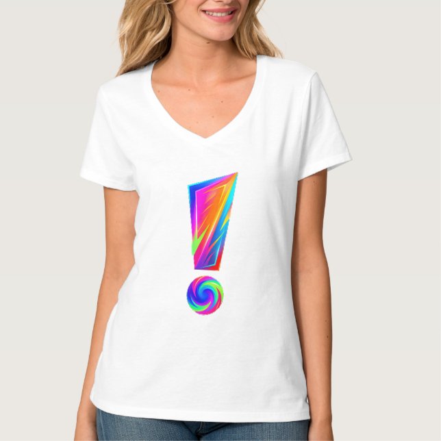 Utropstecken Framåt Fråga Bakåt Grafisk T-shirt (Framsida)