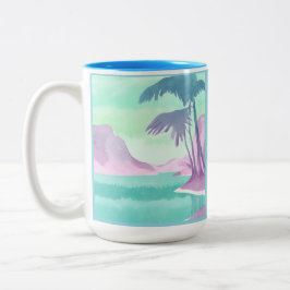 Utrotad lagun i pastel Two Tone-kaffe mugg