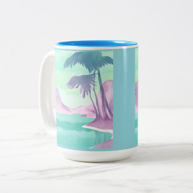 Utrotad lagun i pastel Two Tone-kaffe mugg (Framsida vänster)