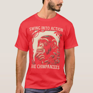 Utrotningshotade arter Schimpans Djurens rättighet T Shirt