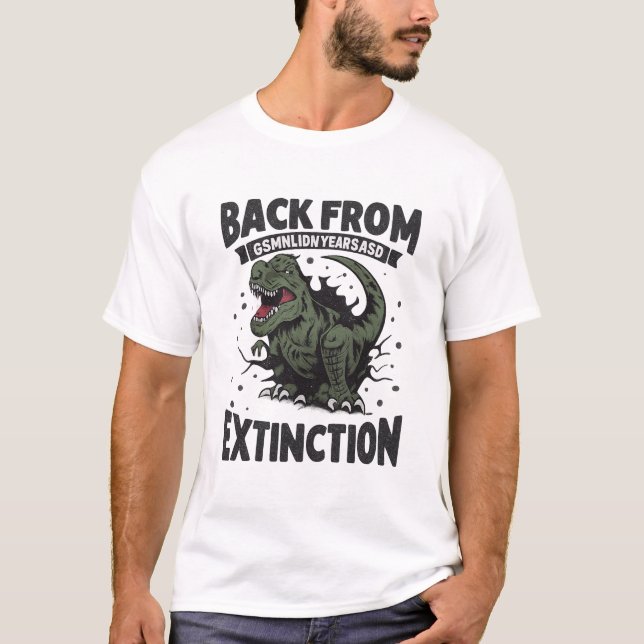 Utrotningskomisk Dinosaurie Grafisk T-Shirt (Framsida)