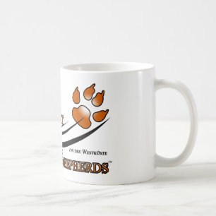 Utrustar den tyska shepherdsfläkten för västkus kaffemugg