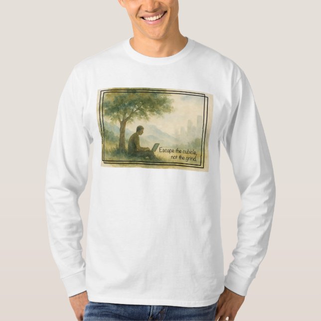 Utrymma det digitala Nomad-fjärrarbetet i Cubicle T Shirt (Framsida)