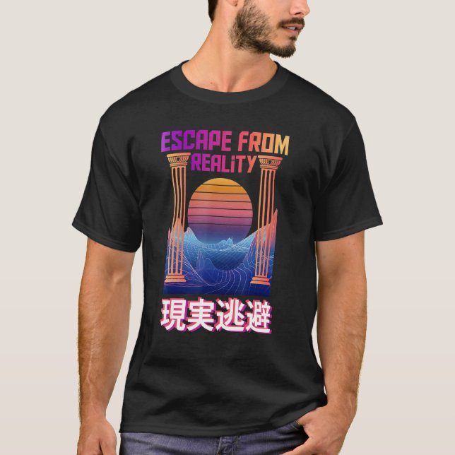 Utrymma från den verkliga tvätten av vaporwave t shirt (Framsida)