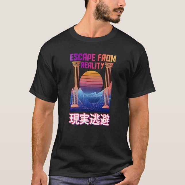 Utrymma från den verkliga tvätten av vaporwave t shirt (Framsida)