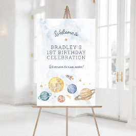 Utrymme 1:a födelsedag Poster välkomsttecken