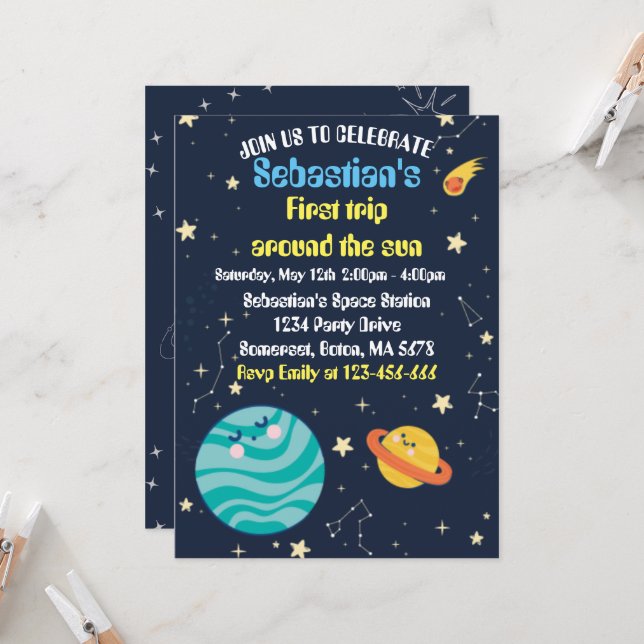 Utrymme 1:a födelsedagen Party första Resa runt So (Fram/Back In Situ)