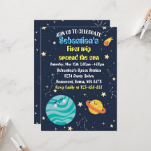 Utrymme 1:a födelsedagen Party första Resa runt So