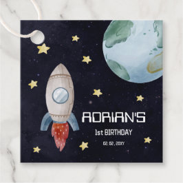 Utrymme 1:a födelsedagen Party första Resa runt So Gåvor Etiketter