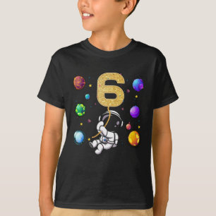 Utrymme 6 år gamla 6e-födelsedagsplanet Astronau T Shirt