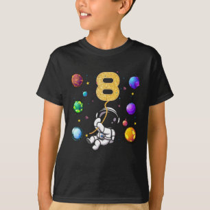 Utrymme 8 år gammal 8: e födelsedagsplanet Astro T Shirt