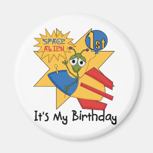 Utrymme Alien 1:a födelsedag Tshirts och gåvor Magnet