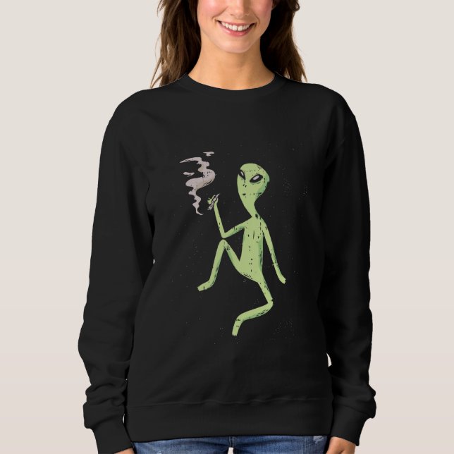 Utrymme Alien Tuxedo Ogräs Joint Pot Smoker T Shirt (Framsida)