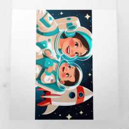 Utrymme Äventyr födelsedag - platta kort