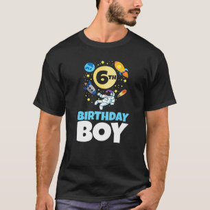 Utrymme Bday 6 Years Astronaut 6e Birthd T Shirt