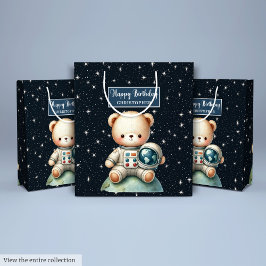 Utrymme Bear Birthday Gift Bag för Astronaut