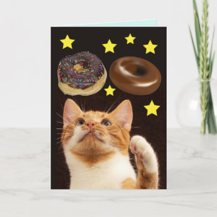UTRYMME CAT MED DONUMENT BIRTHDAY-KORT KORT