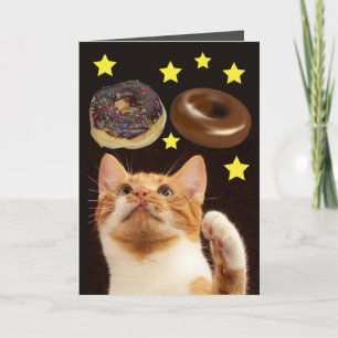 UTRYMME CAT MED DONUTS FÖDELSEDAGSKORT KORT