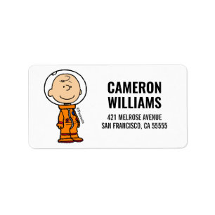 UTRYMME   Charlie Brown Astronaut Adressetikett