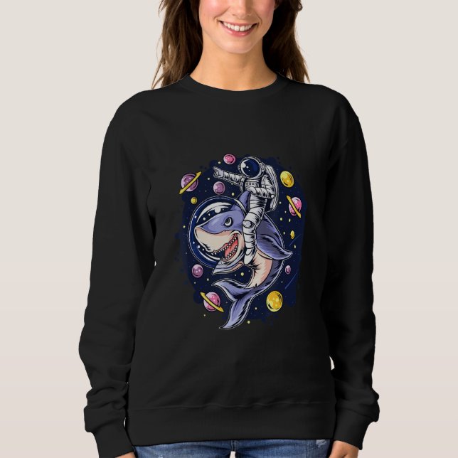 Utrymme för coolans invigningsdag Astronaut Shark  T Shirt (Framsida)