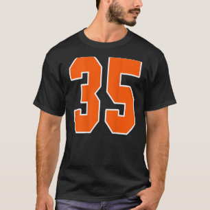Utrymme för Orange av utskrift, område nummer 35 f T Shirt