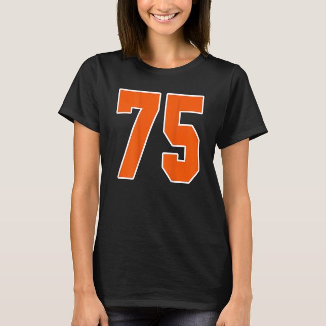 Utrymme för Orange av utskrift, ruta nummer 75 för T Shirt (Framsida)