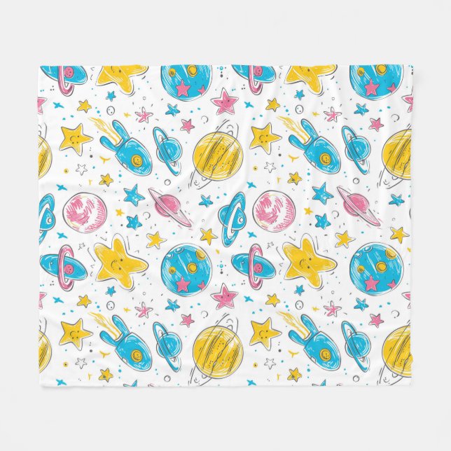 Utrymme för punkter på vit bakgrund fleecefilt (Framsidan (Horisontell))