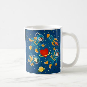 Utrymme för ungeastronautkärlek reser kaffemugg