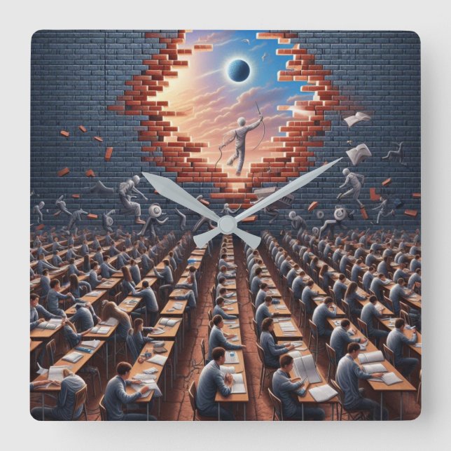 Utrymme från matrisen: Surreal Exam Room Fyrkantig Klocka (Framsida)