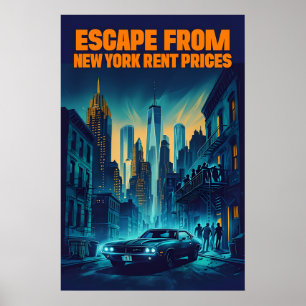 Utrymme från New York-hyrespriser - satiriska Poster