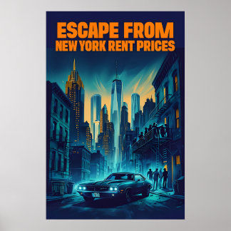 Utrymme från New York-hyrespriser - satiriska Poster