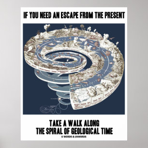 Utrymme från nuvarande geologisk tid i Walk Spiral Poster